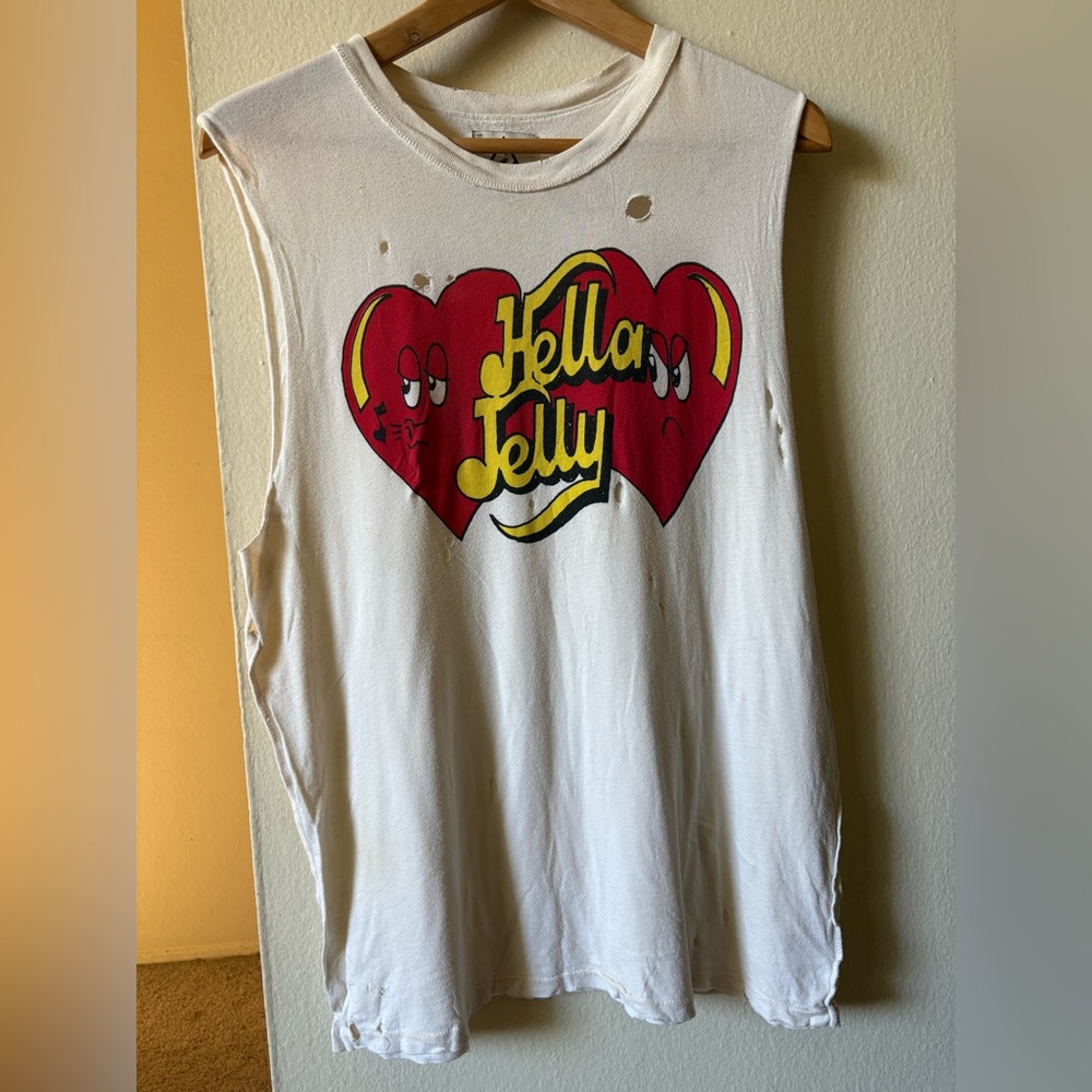 UNIF VINTAGE Hella Jelly Muscle Tee/Tank Top Size XS White